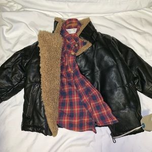 Zara Leather Jacket + Flannel NWT